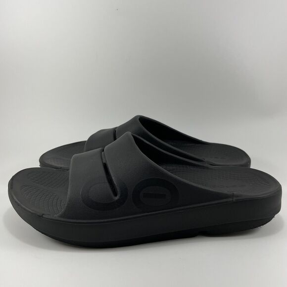 Oofos Ooahh Sport Slide Sandals Mens Size 8 Black Comfort Recovery, Womens 10 - Picture 4 of 9